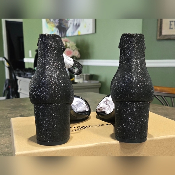 GENSHUO Open Toe Ankle Strap Block Chunky Low Heels #944 - Picture 3 of 15